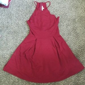 Scallop halter top skater dress